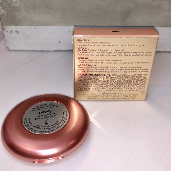 BNIB Stila Convertible Colour Dual Lip & Cheek Cream - Peony - Picture 13 of 14